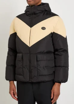 Padded colour-blocked shell jacket