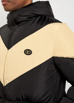 Padded colour-blocked shell jacket