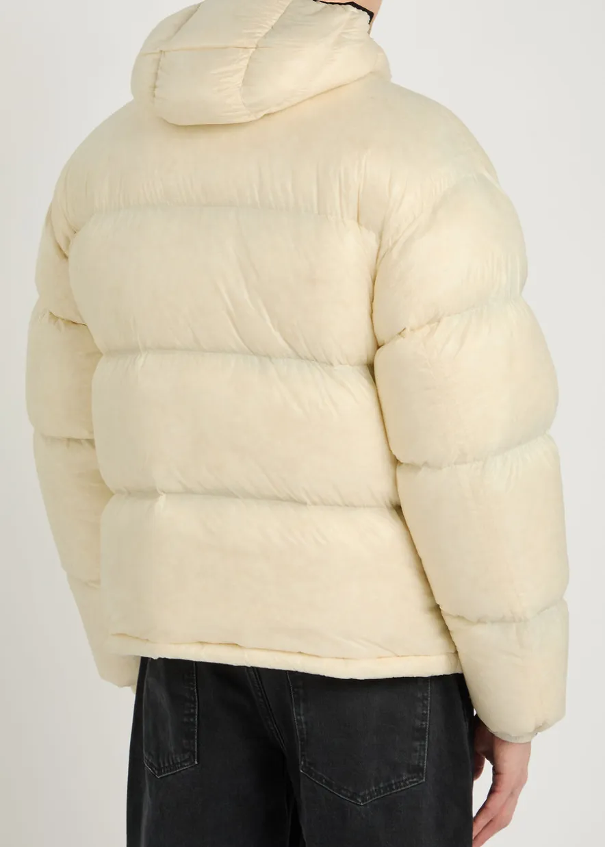 Padded hooded nylon jacket