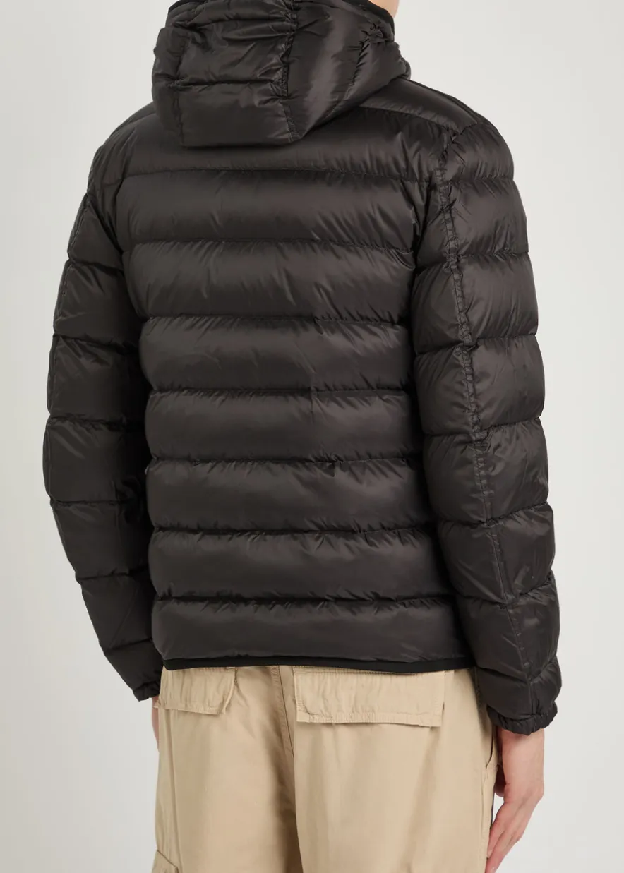 Padded hooded nylon jacket