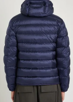 Padded hooded nylon jacket