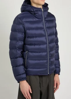 Padded hooded nylon jacket