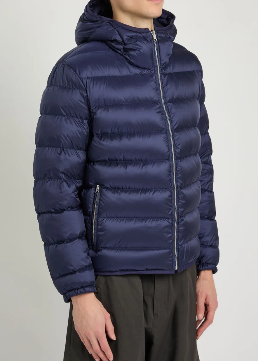 Padded hooded nylon jacket