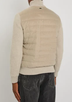 Padded ribbed-knit jacket