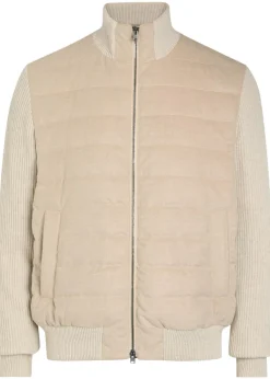 Padded ribbed-knit jacket