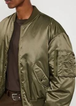 Padded satin bomber jacket