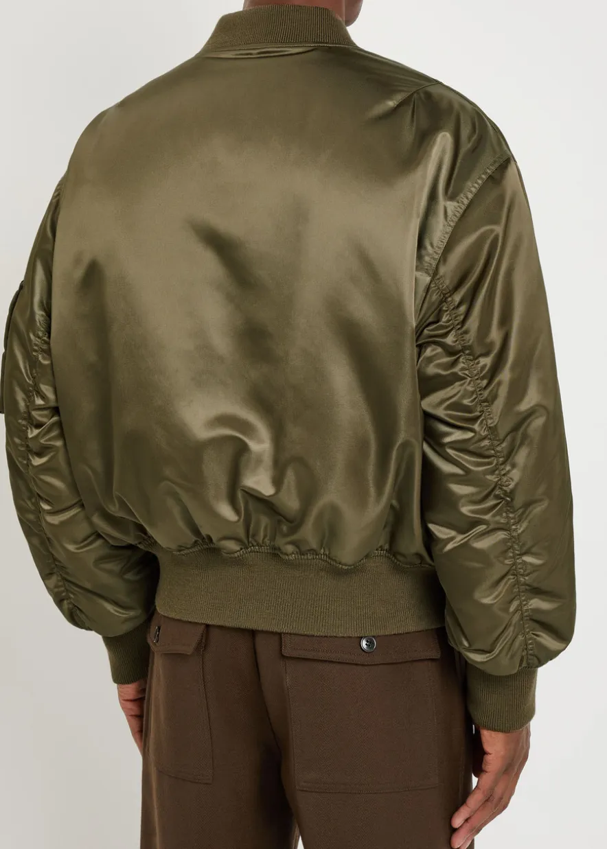 Padded satin bomber jacket