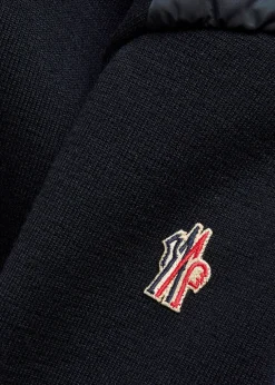 Padded-shoulder shell and wool-blend jumper