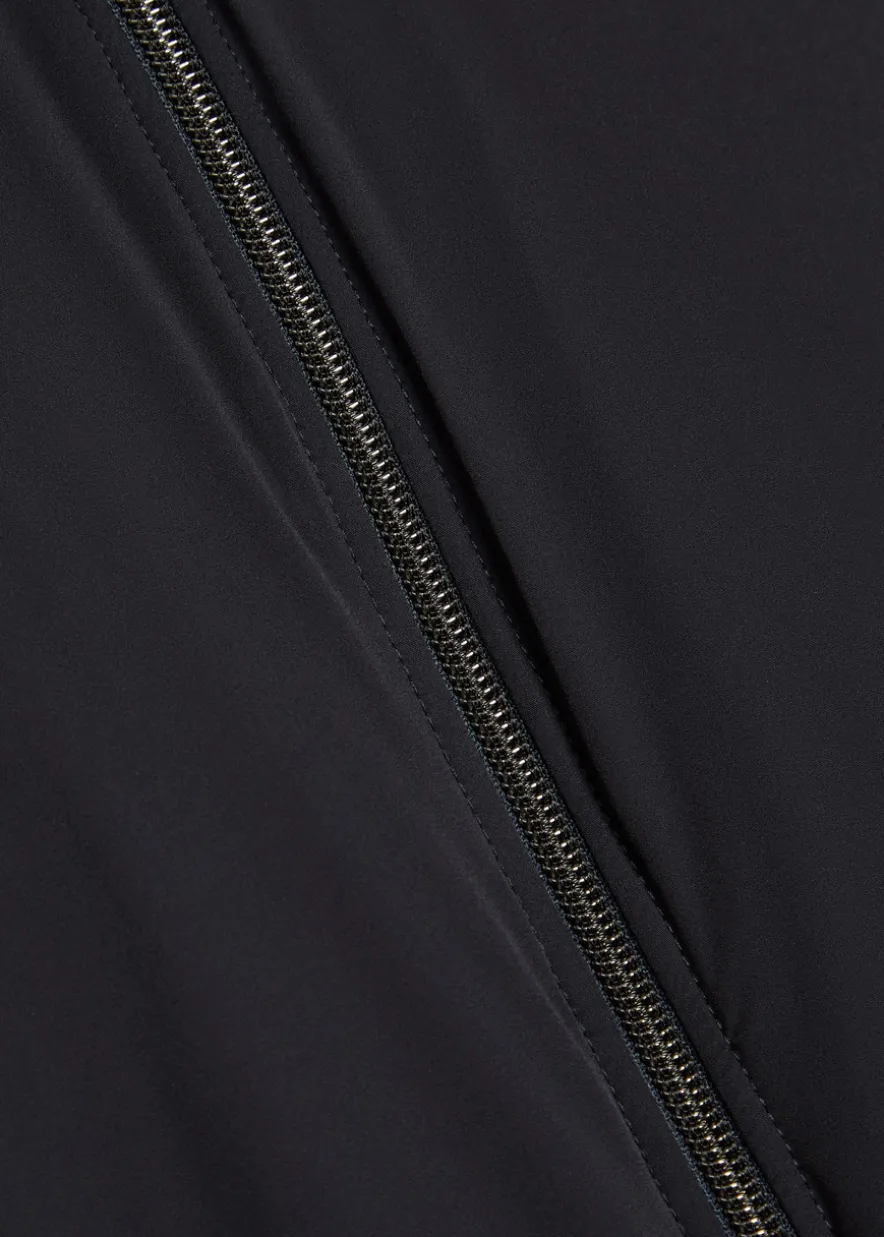 Padded stretch-shell and cotton-knit gilet