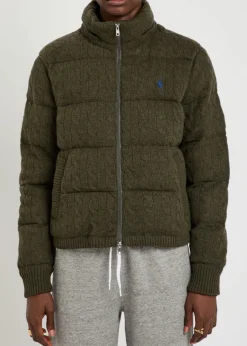 Padded wool and cashmere-blend jacket