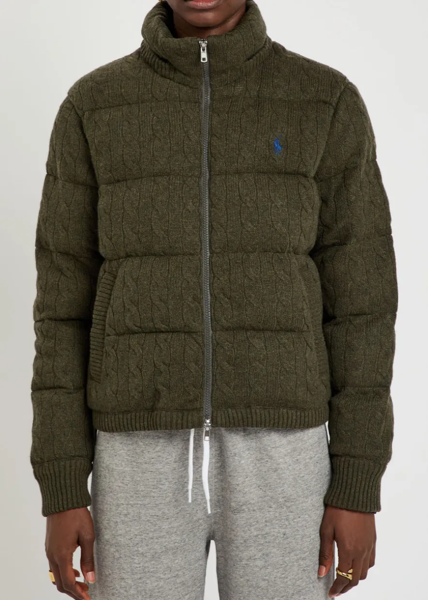 Padded wool and cashmere-blend jacket