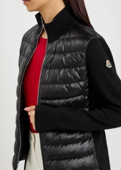 Padded wool and nylon jacket