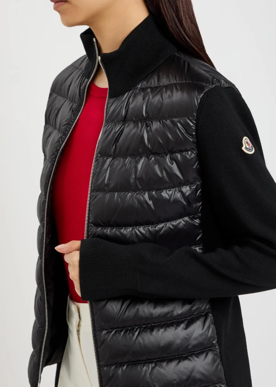 Padded wool and nylon jacket