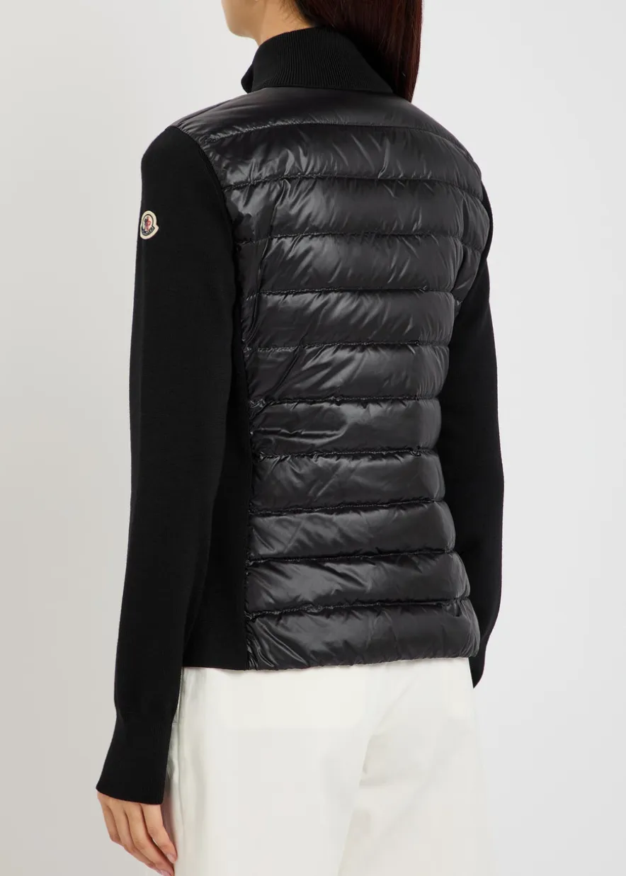 Padded wool and nylon jacket