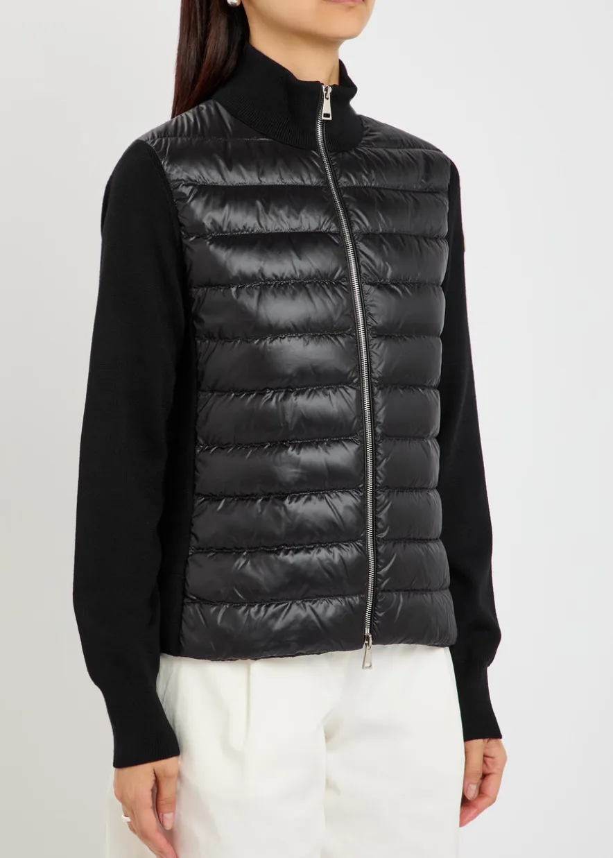 Padded wool and nylon jacket