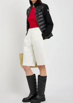 Padded wool and nylon jacket