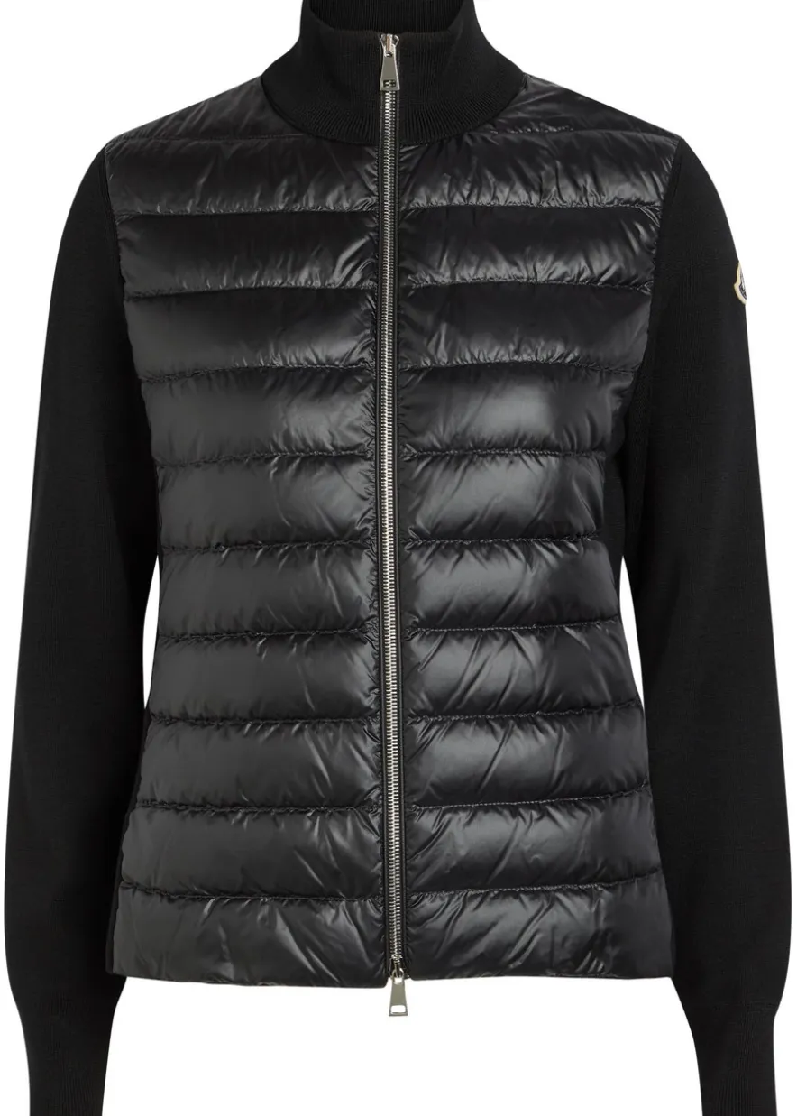 Padded wool and nylon jacket