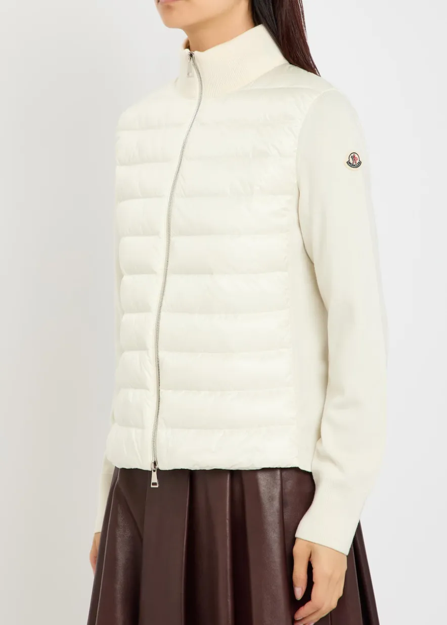 Padded wool and nylon jacket