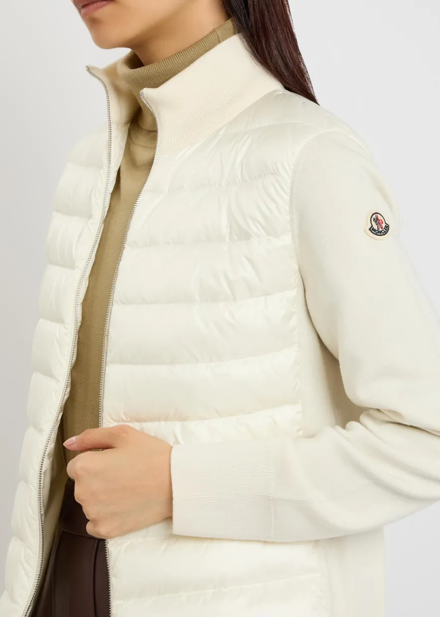 Padded wool and nylon jacket
