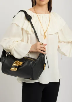 Paddington east-west grained leather shoulder bag