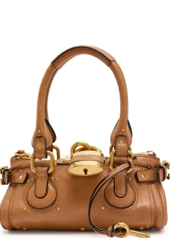 Paddington padlock grained leather shoulder bag