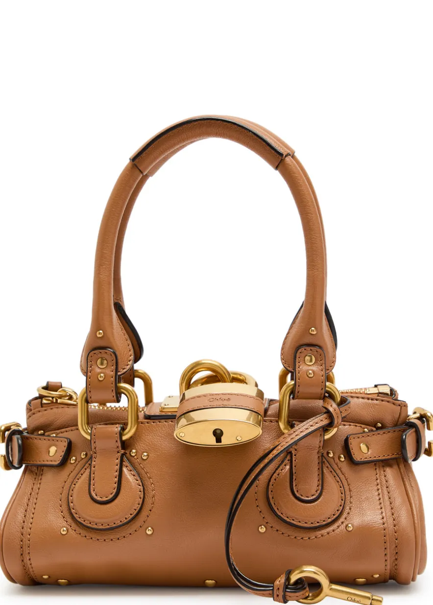 Paddington padlock grained leather shoulder bag