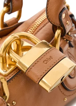 Paddington padlock grained leather shoulder bag