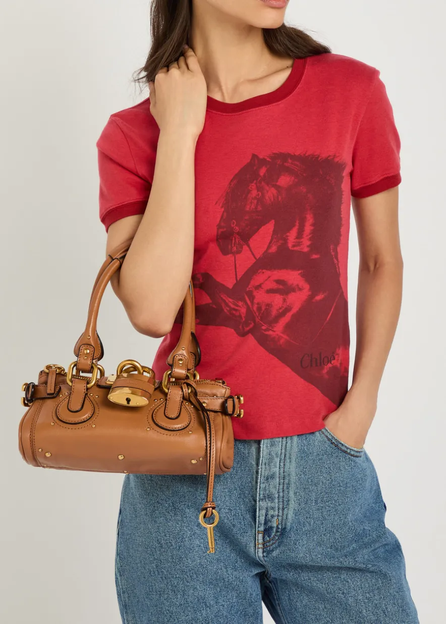 Paddington padlock grained leather shoulder bag