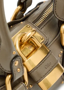 Paddington padlock grained leather shoulder bag
