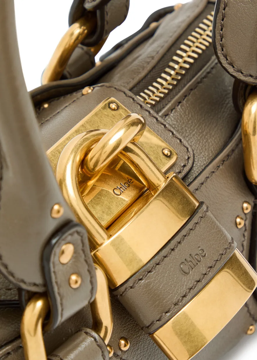 Paddington padlock grained leather shoulder bag