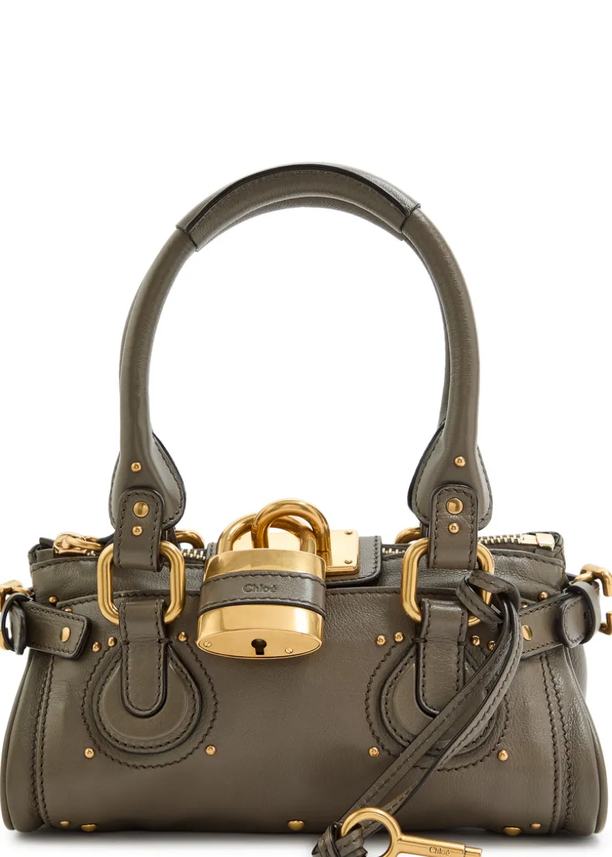 Paddington padlock grained leather shoulder bag