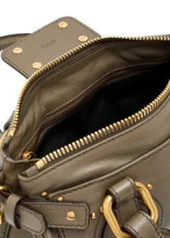 Paddington padlock grained leather shoulder bag