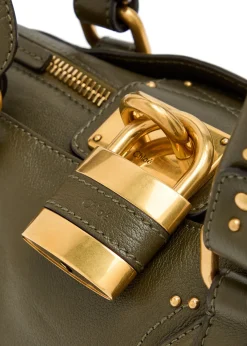 Paddington padlock grained leather shoulder bag