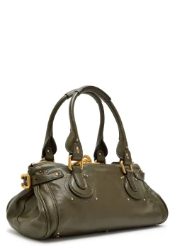 Paddington padlock grained leather shoulder bag