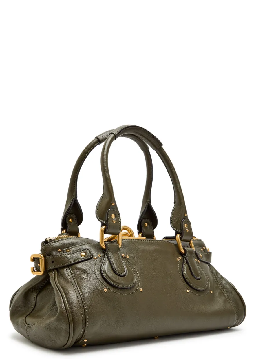 Paddington padlock grained leather shoulder bag