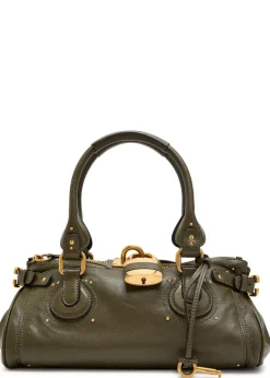 Paddington padlock grained leather shoulder bag