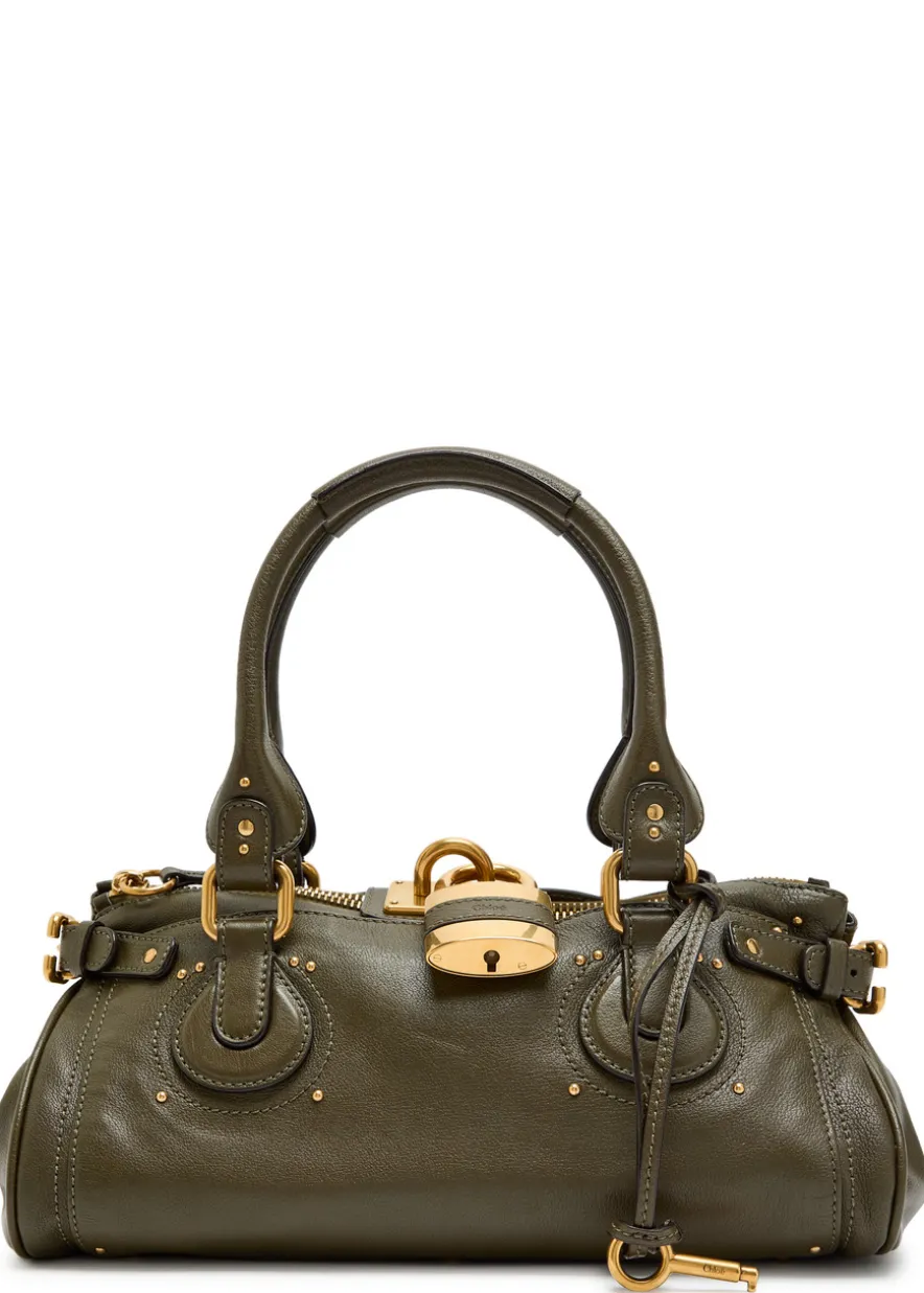 Paddington padlock grained leather shoulder bag