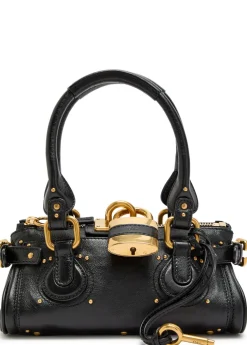 Paddington padlock grained leather shoulder bag