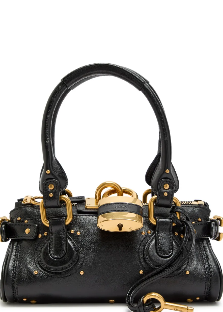 Paddington padlock grained leather shoulder bag
