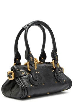 Paddington padlock grained leather shoulder bag