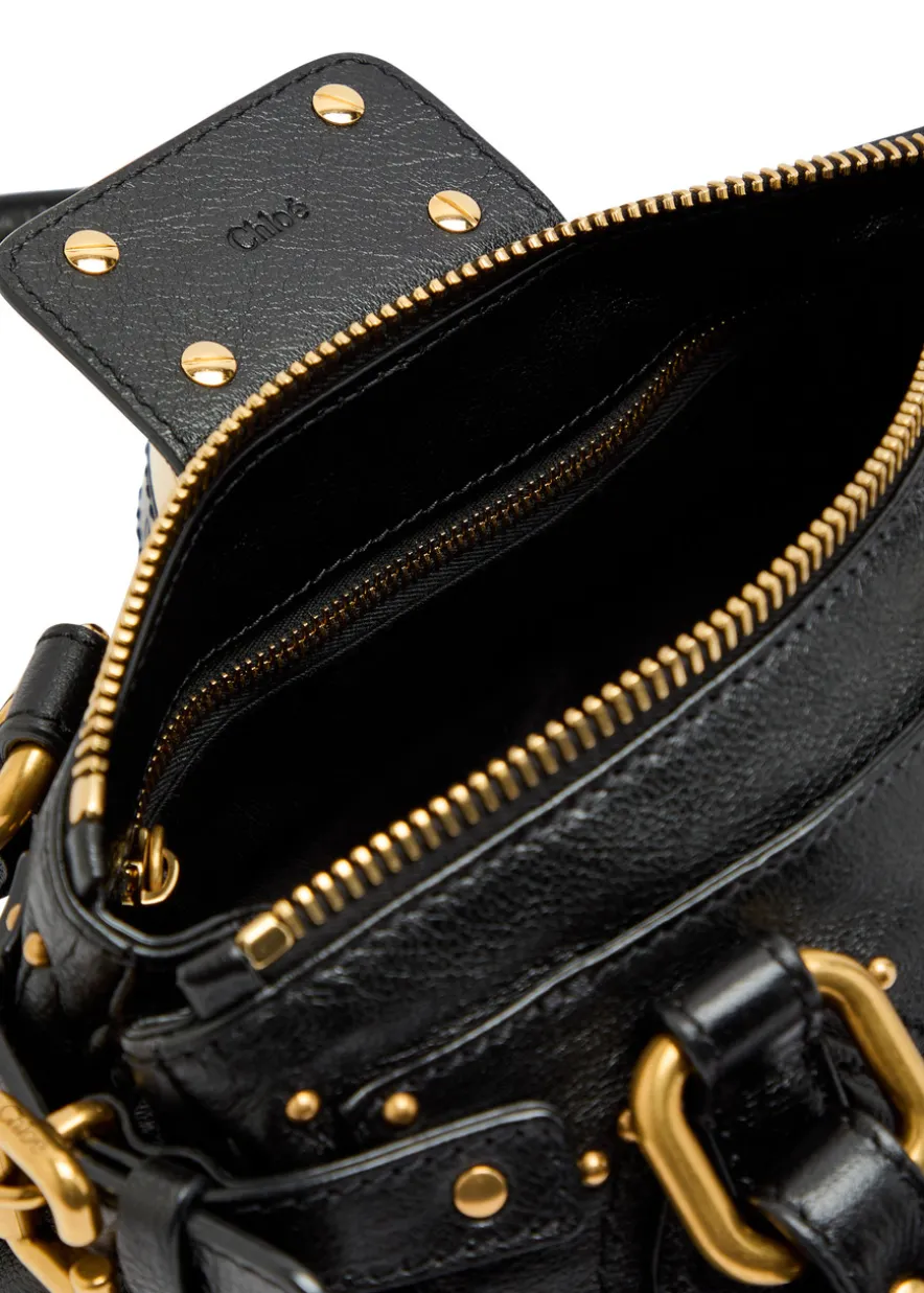 Paddington padlock grained leather shoulder bag