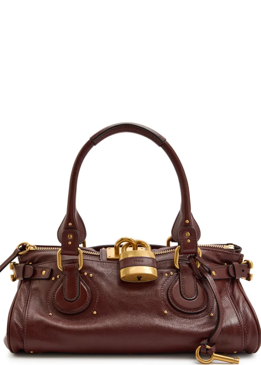 Paddington padlock grained leather shoulder bag