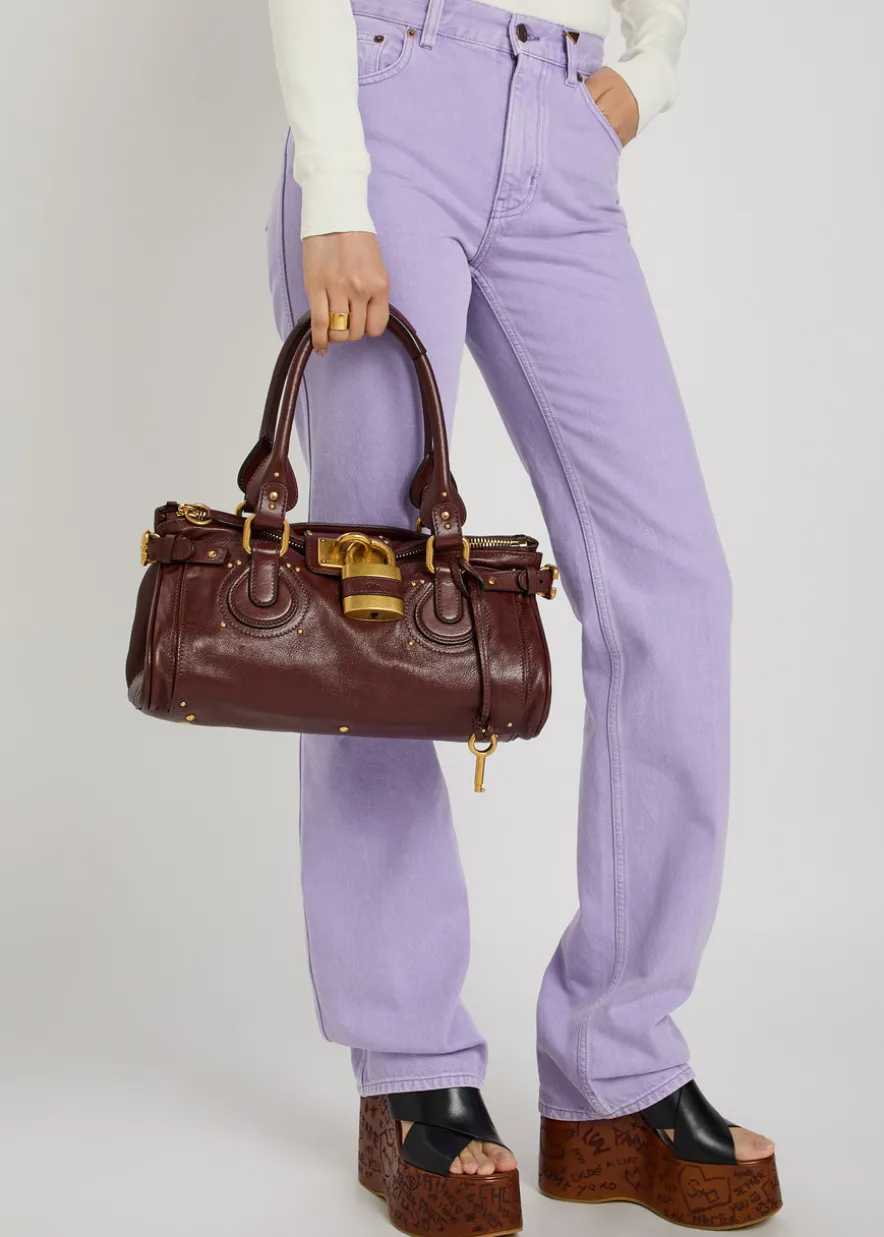 Paddington padlock grained leather shoulder bag