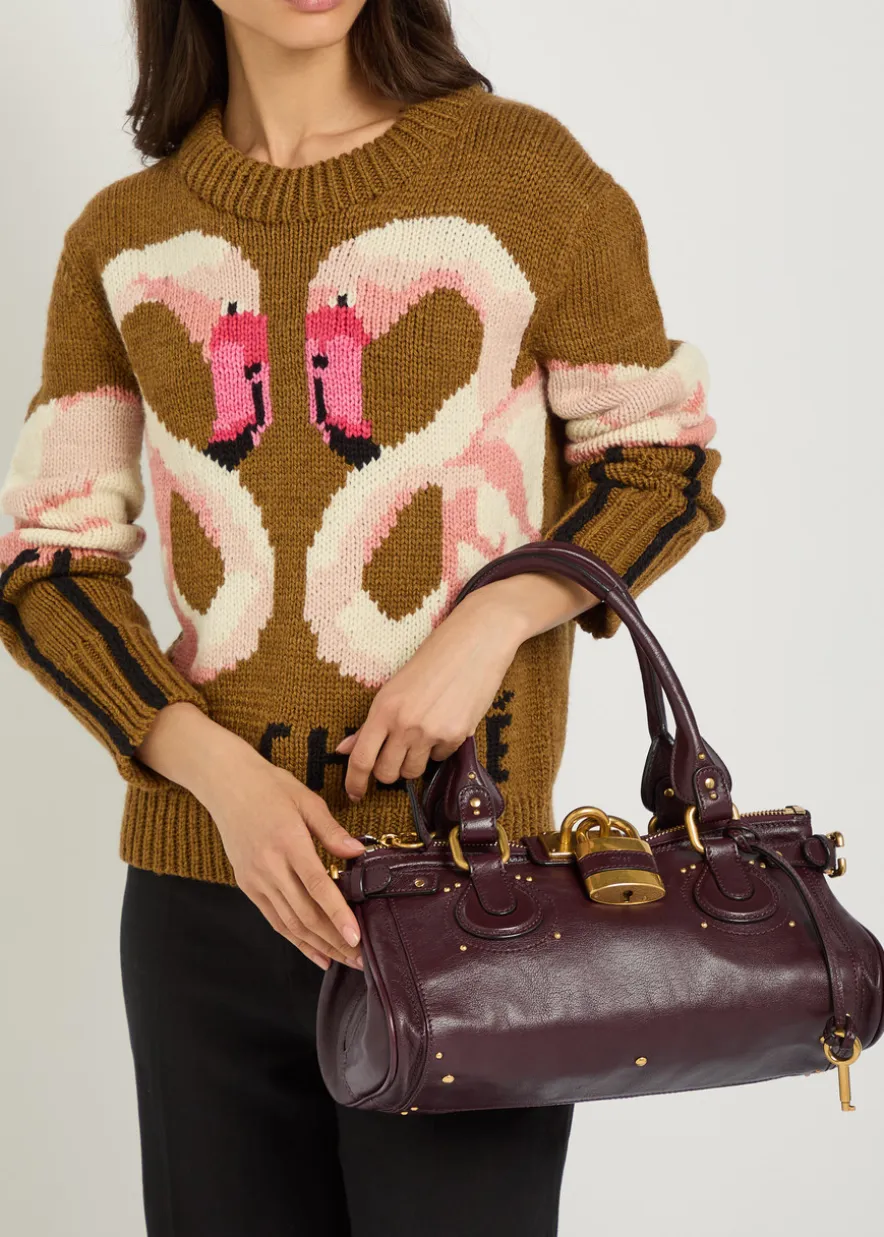 Paddington padlock grained leather shoulder bag