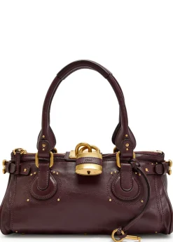 Paddington padlock grained leather shoulder bag