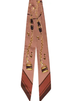 Paddington slim printed silk scarf