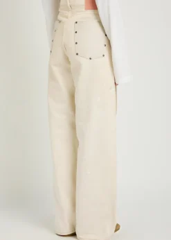 1981 paint-effect wide-leg jeans