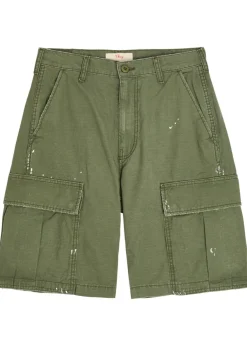 Paint-splatter cotton cargo shorts