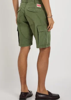 Paint-splatter cotton cargo shorts