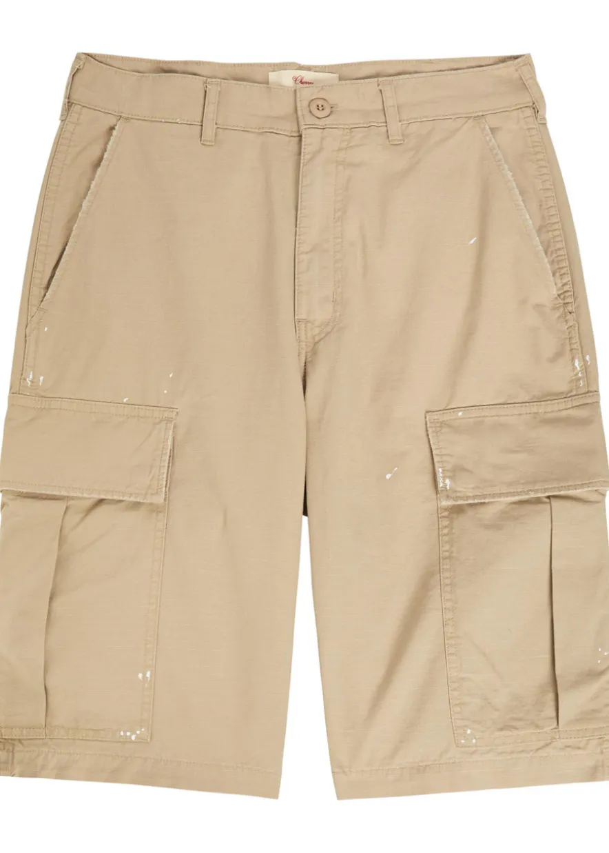 Paint-splatter cotton cargo shorts